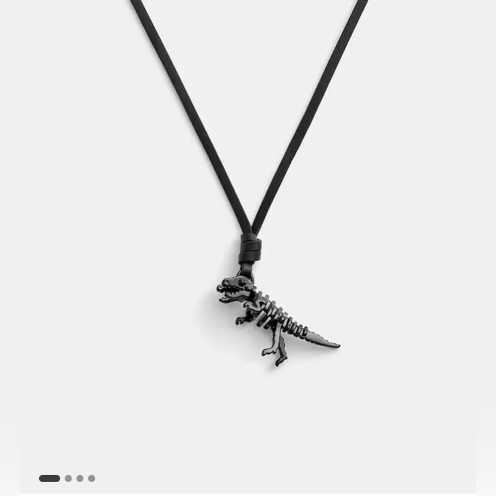 Skeletal Rexy Leather Necklace